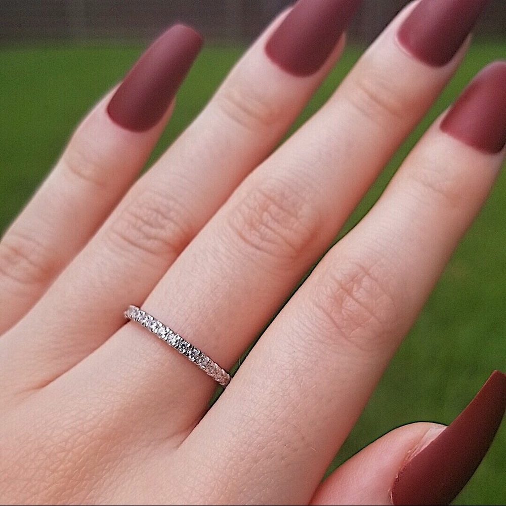.925 Sterling Silver Round Eternity Band Ring - Picture 8 of 8